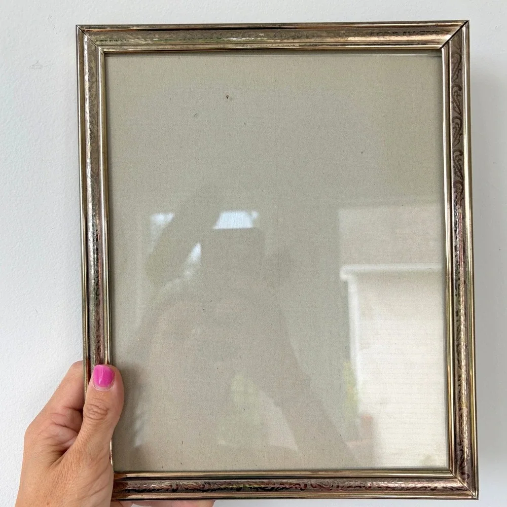 Vintage Gold Metal 8x10 Picture Frames Set of 2 Embossed Scroll Made in Korea